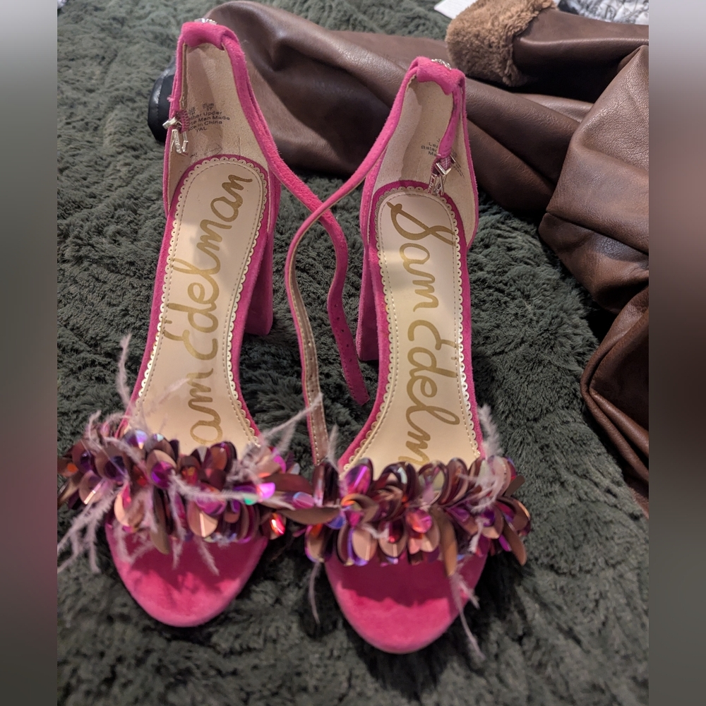 Sam Edelman Fuchsia Embellished Heels